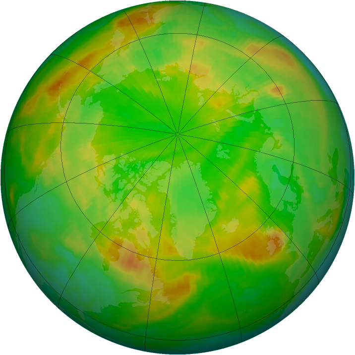 Arctic ozone map for 10 June 1986
